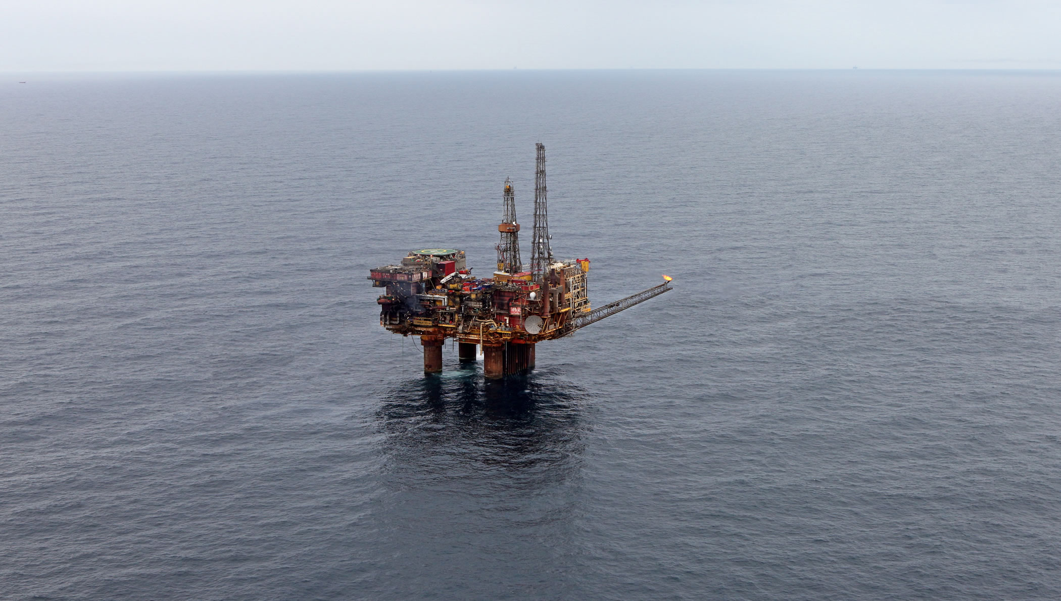 An aerial view of the North Cormorant oil platform