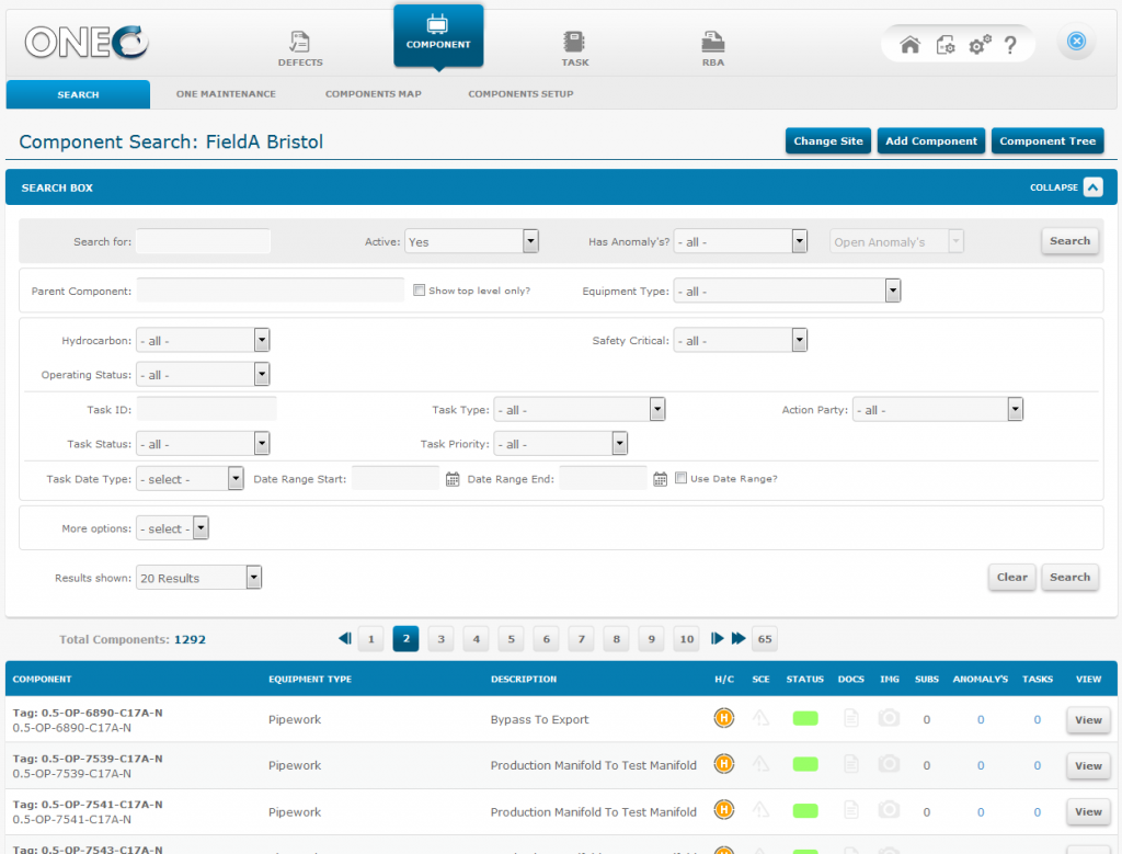 Component Asset Register