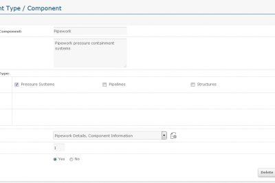 Component Asset Register Equipment Types