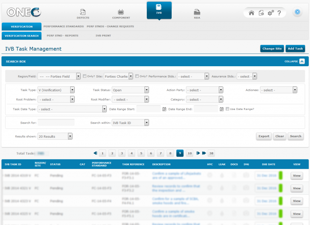 ONE dashboard for task management